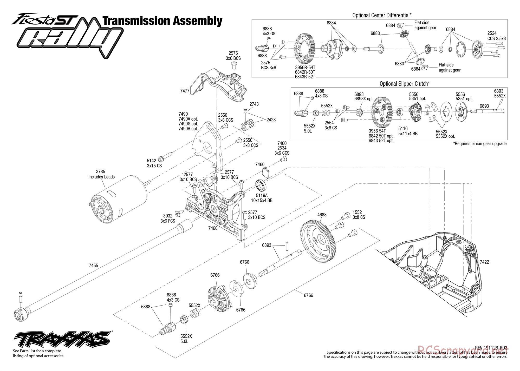 Traxxas - VR46 Ford Fiesta ST Rally SE (2018) - Exploded Views - Page 5