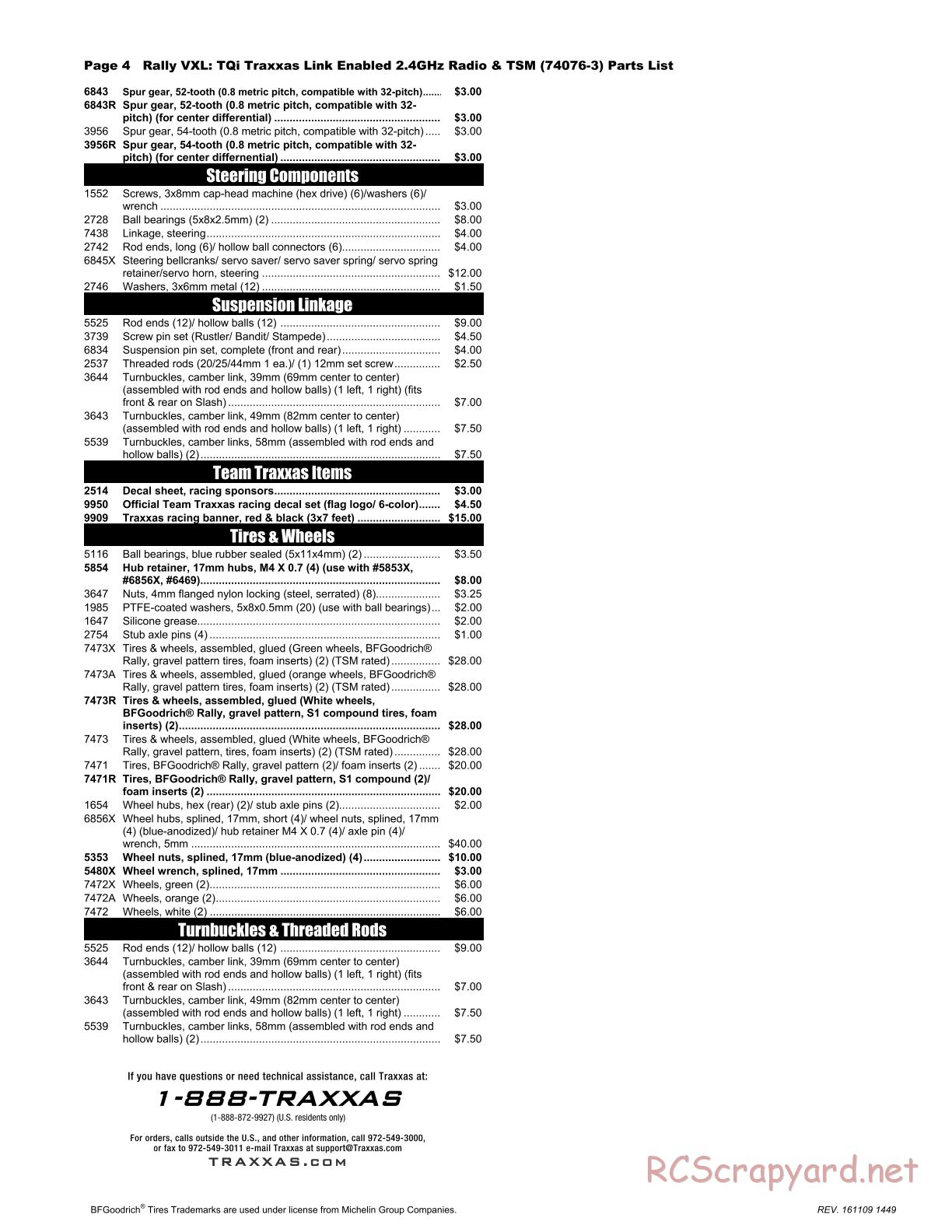 Traxxas - Rally TSM (2016) - Parts List - Page 4