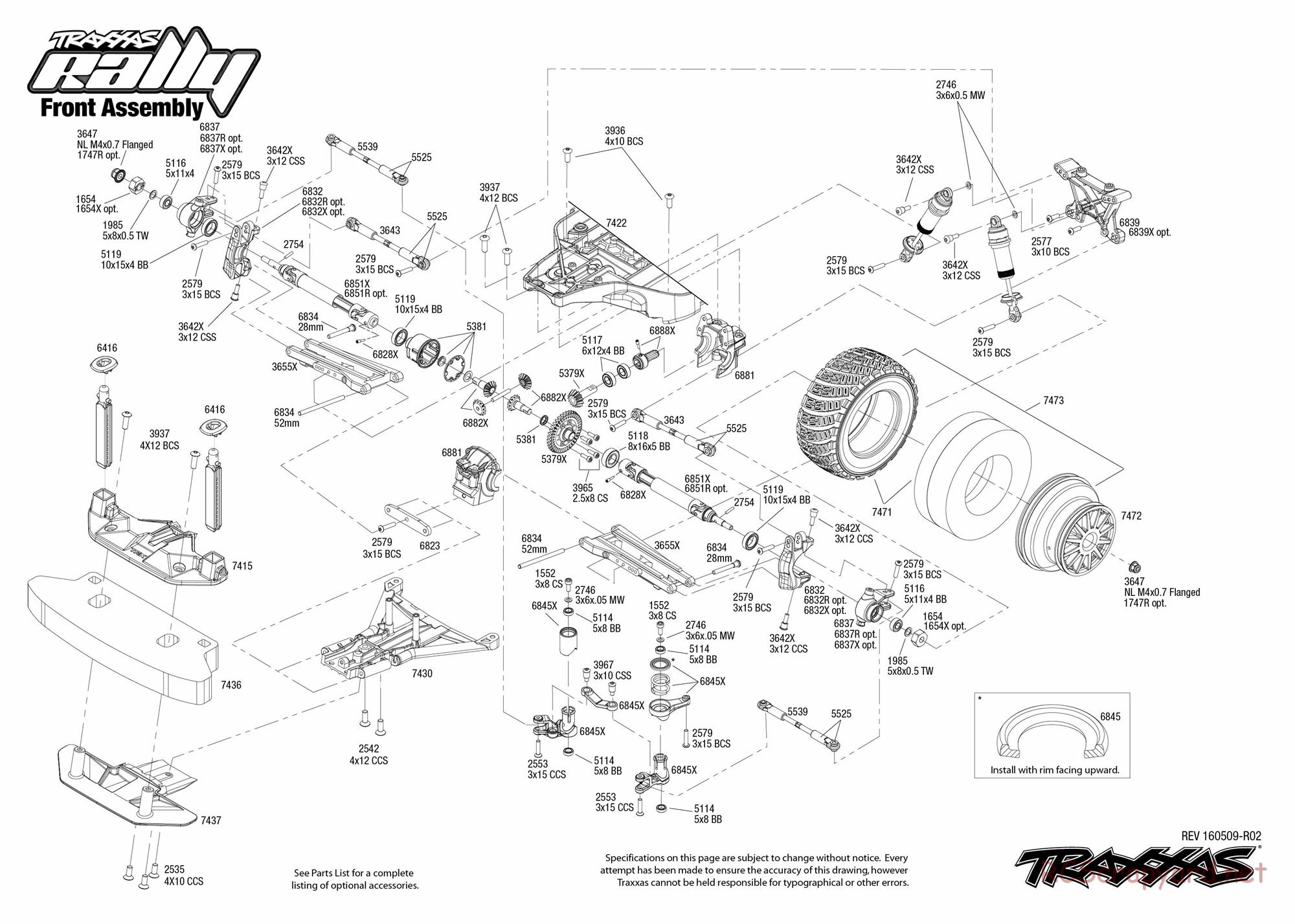 Traxxas - Rally TSM (2016) - Exploded Views - Page 3