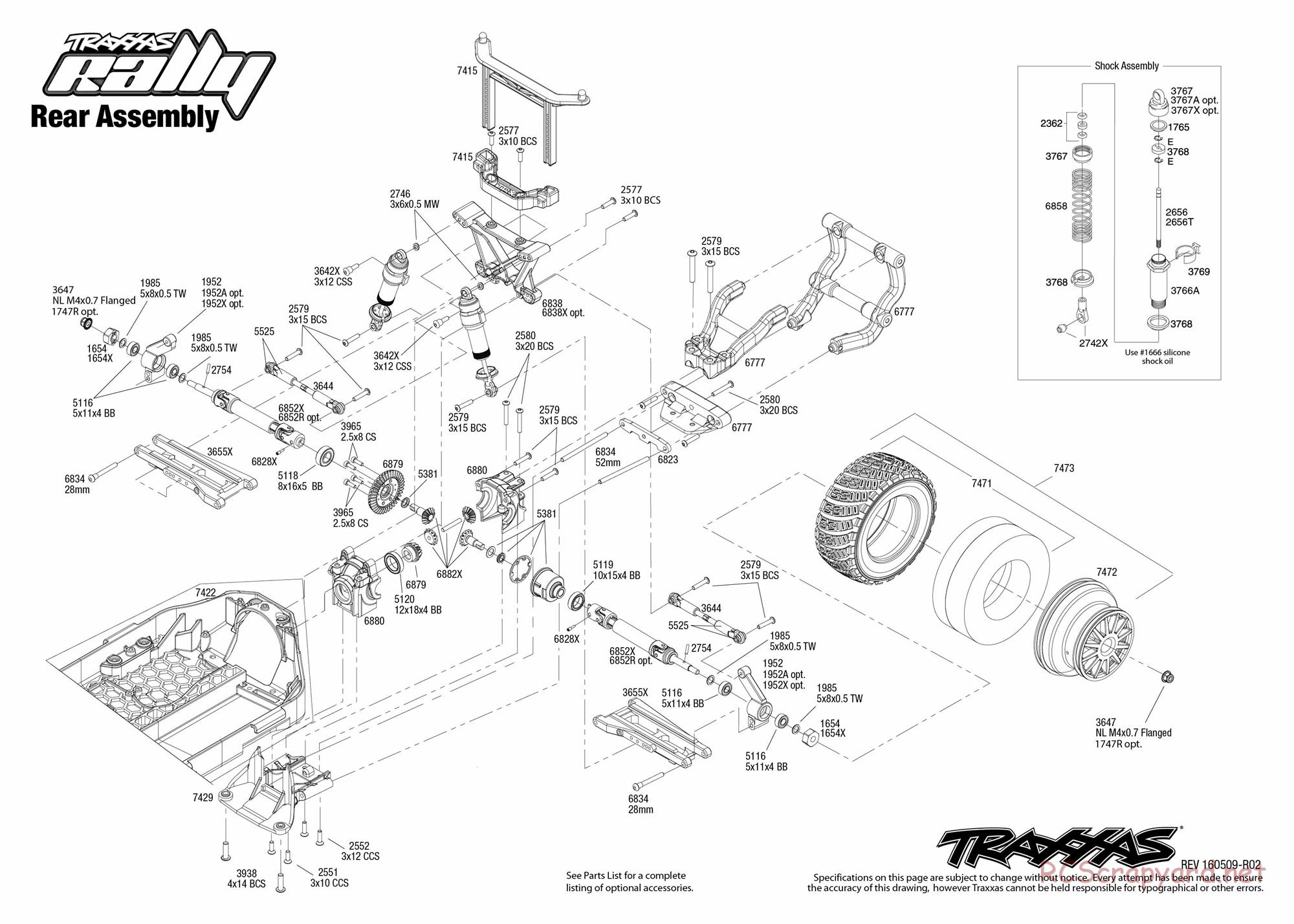 Traxxas - Rally TSM (2016) - Exploded Views - Page 4