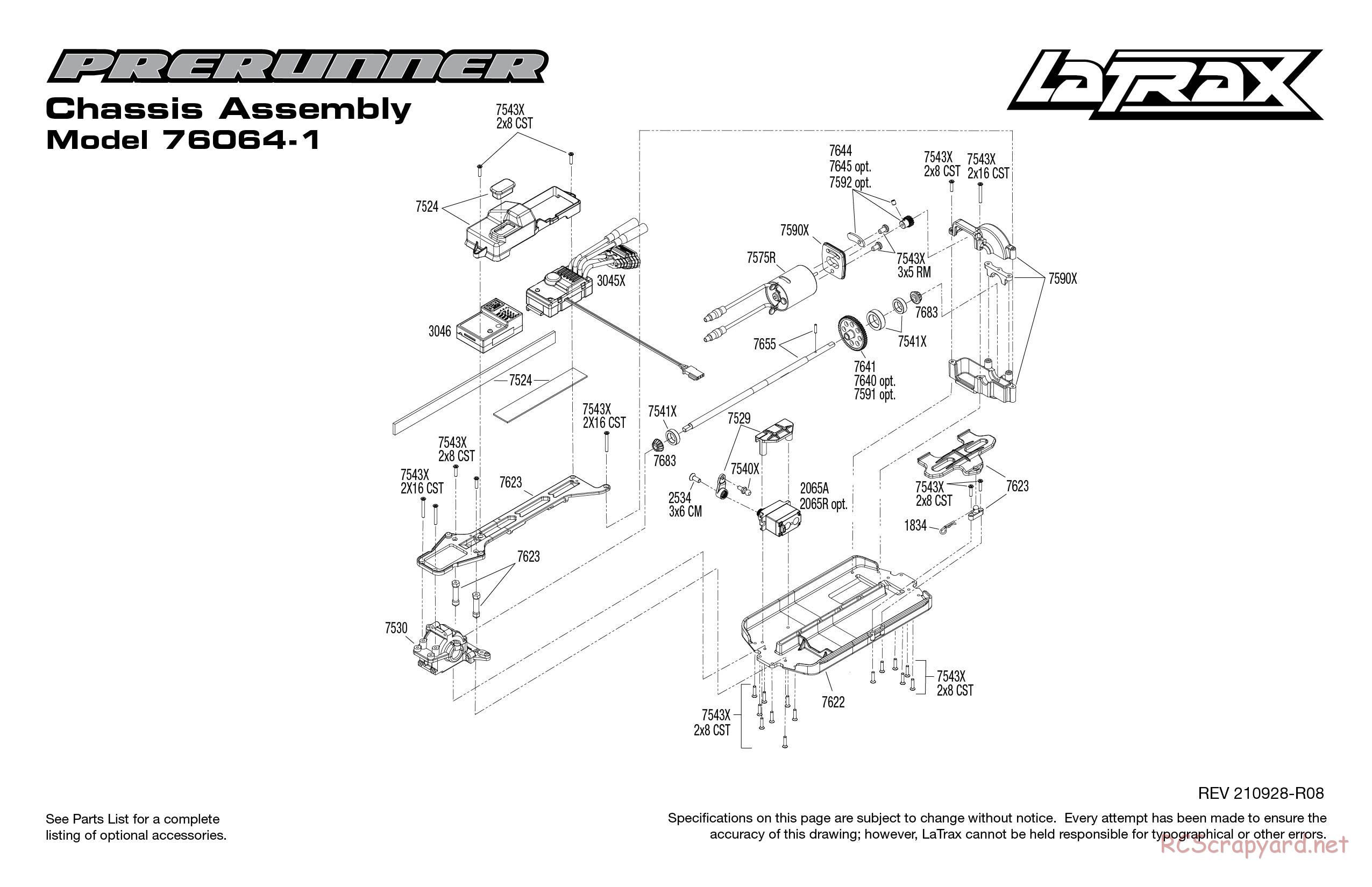 Traxxas - LaTrax Desert Prerunner (2017) - Exploded Views - Page 1