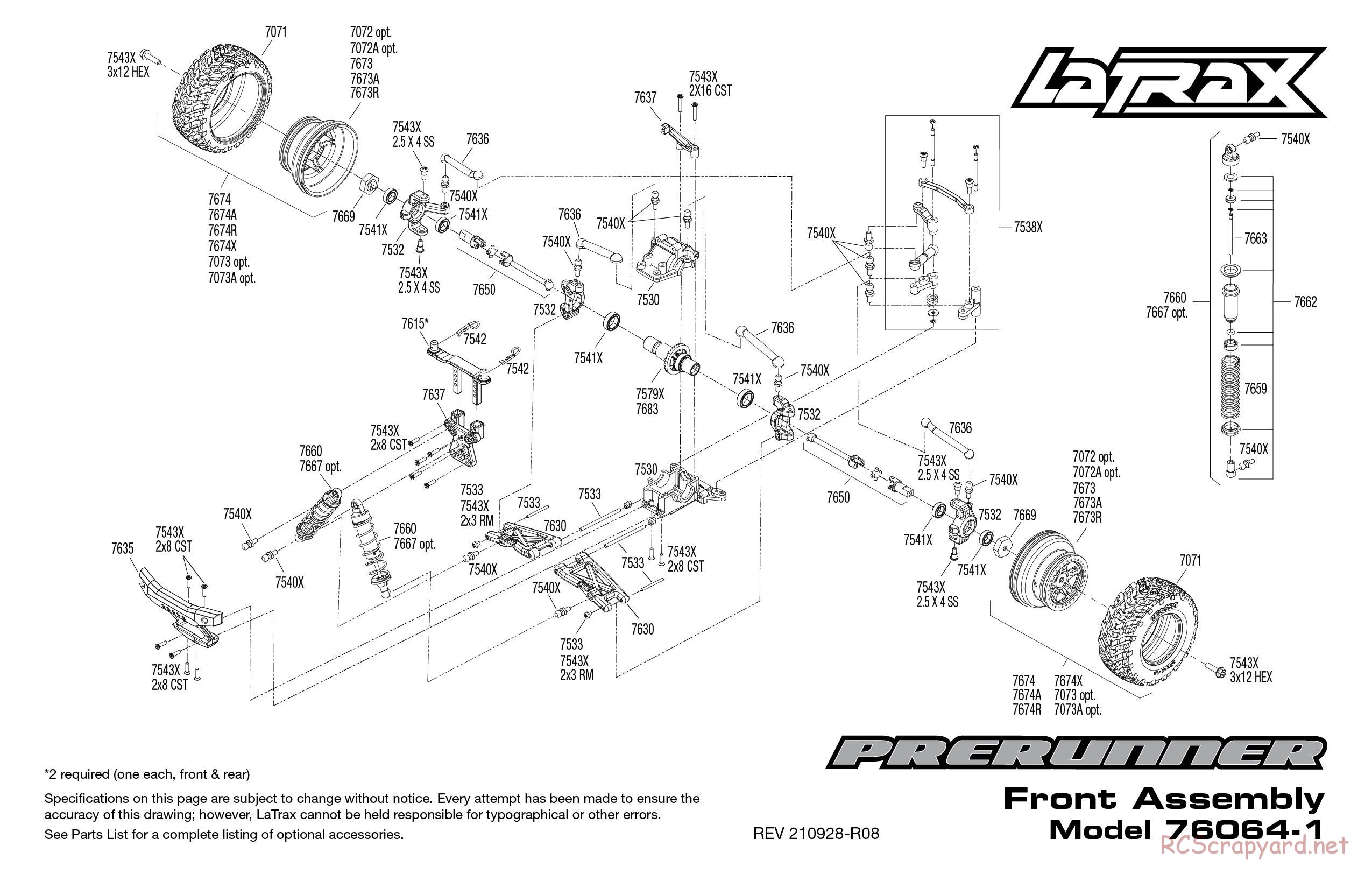 Traxxas - LaTrax Desert Prerunner (2017) - Exploded Views - Page 2