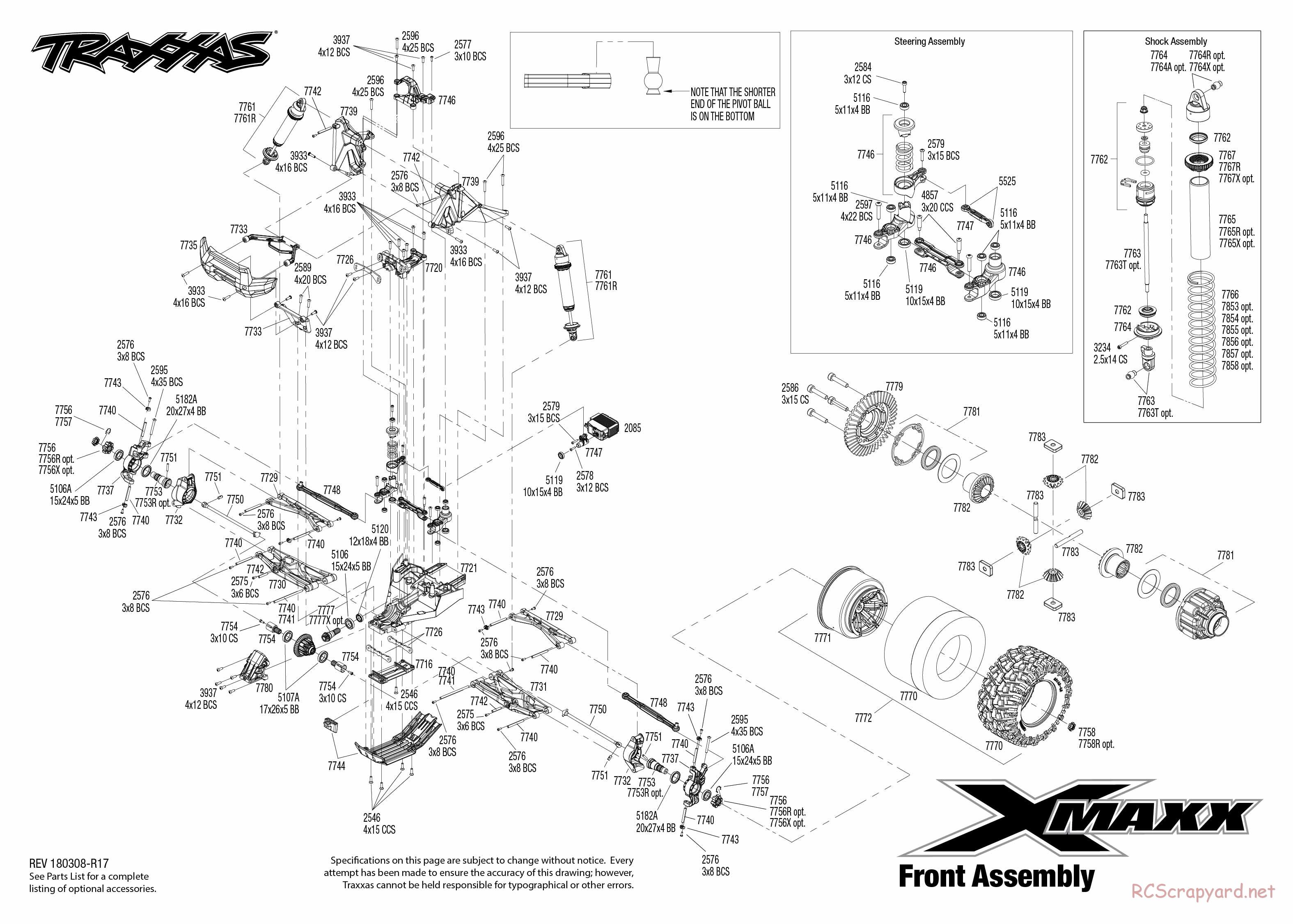 Traxxas - X-Maxx 4x4 TSM (2015) - Exploded Views - Page 2