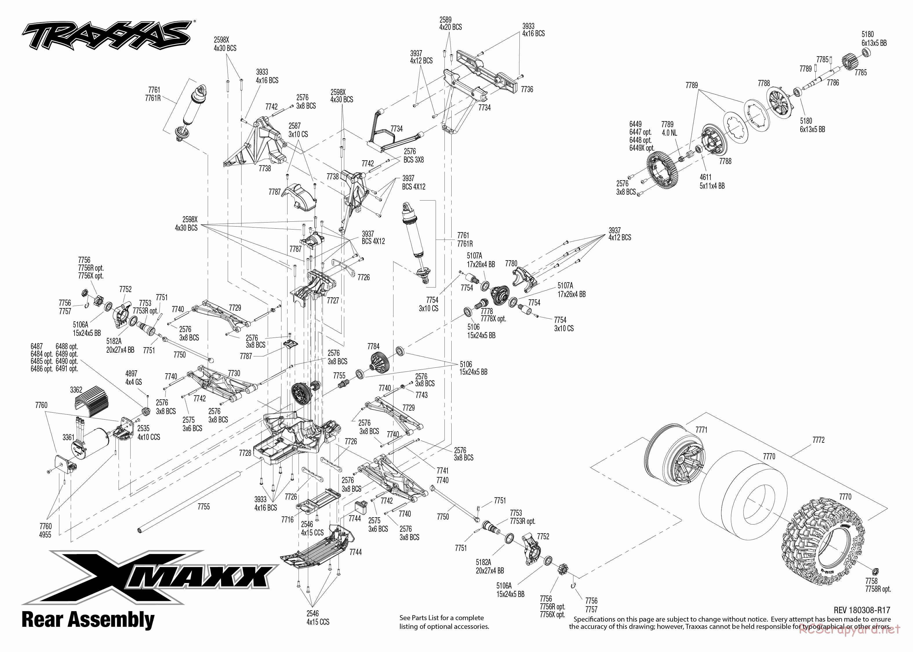 Traxxas - X-Maxx 4x4 TSM (2015) - Exploded Views - Page 4