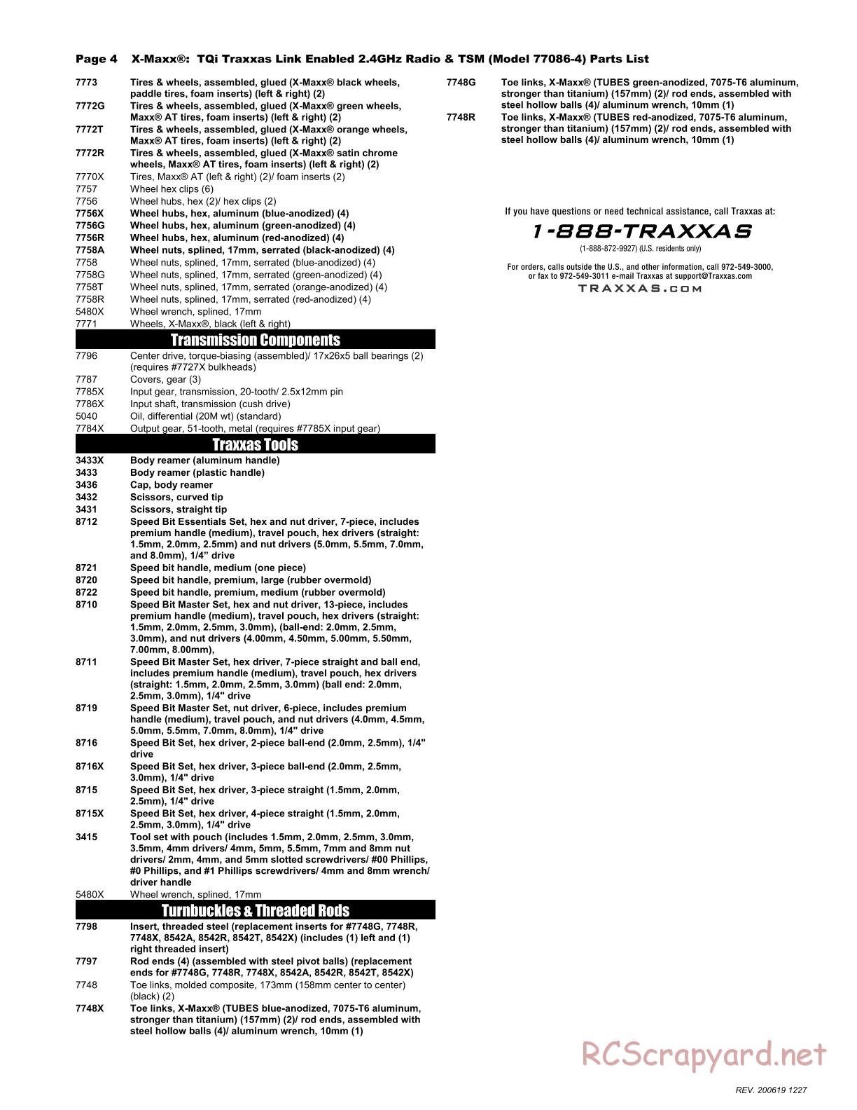 Traxxas - X-Maxx 8S (2017) - Parts List - Page 4