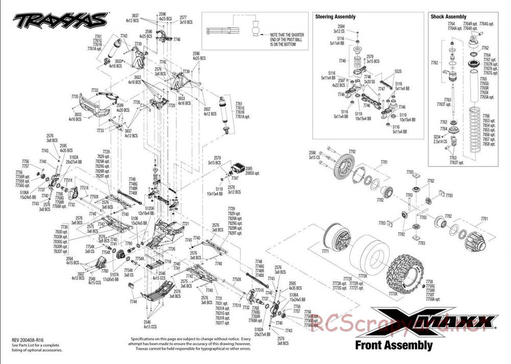 Traxxas - X-Maxx 8S (2017) - Exploded Views - Page 2