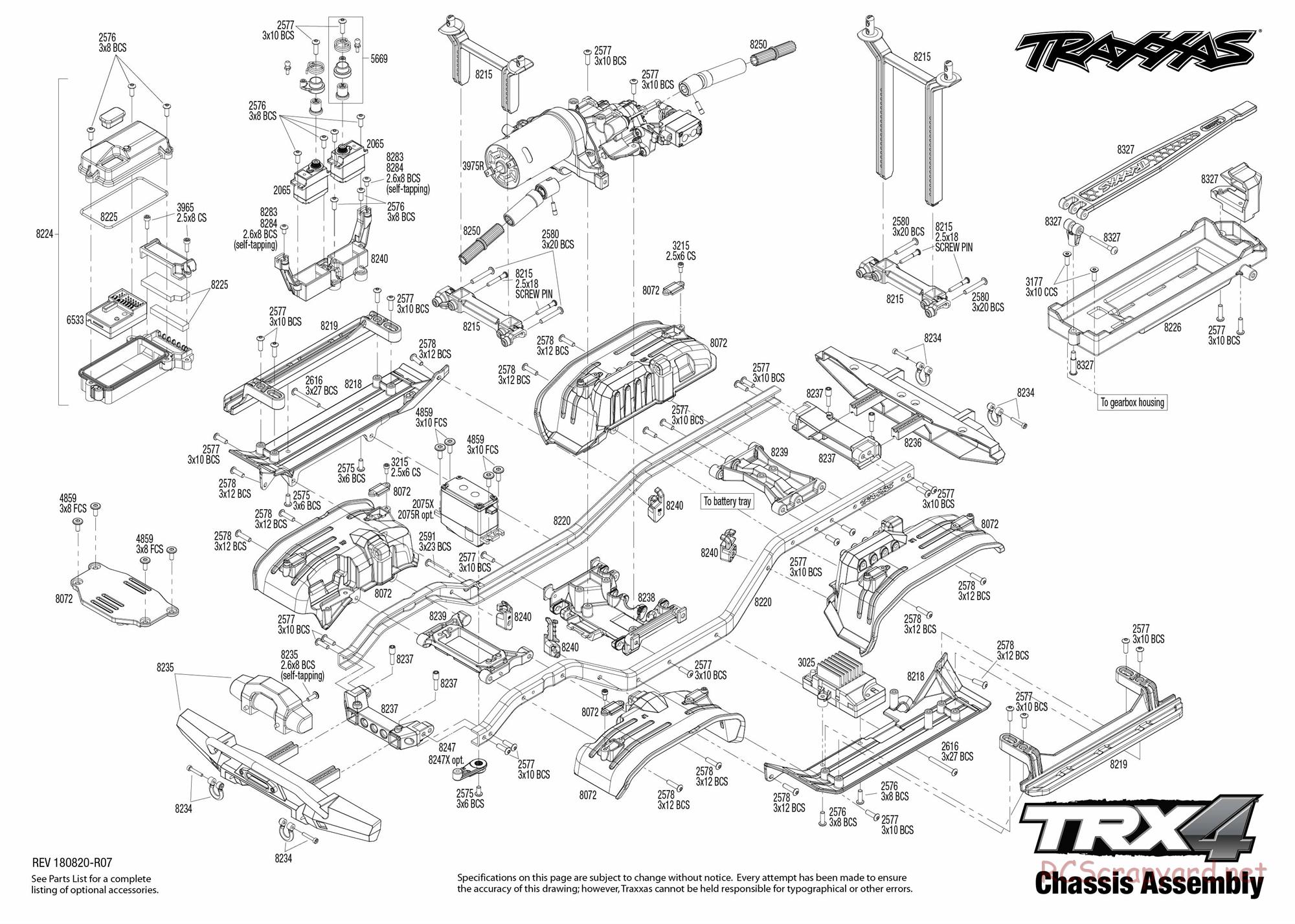 Traxxas - TRX-4 Chassis (2018) - Exploded Views - Page 1
