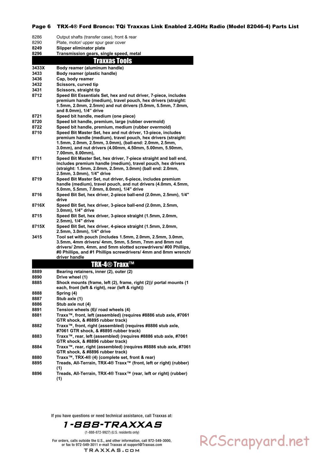 Traxxas - TRX-4 Ford Bronco - Parts List - Page 6