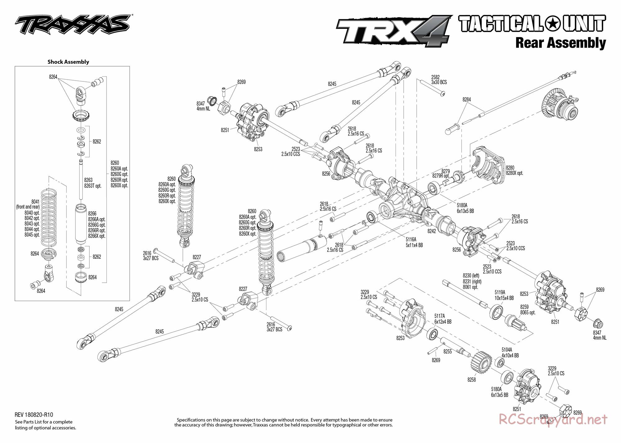 Traxxas - TRX-4 Tactical Unit (2018) - Exploded Views - Page 5
