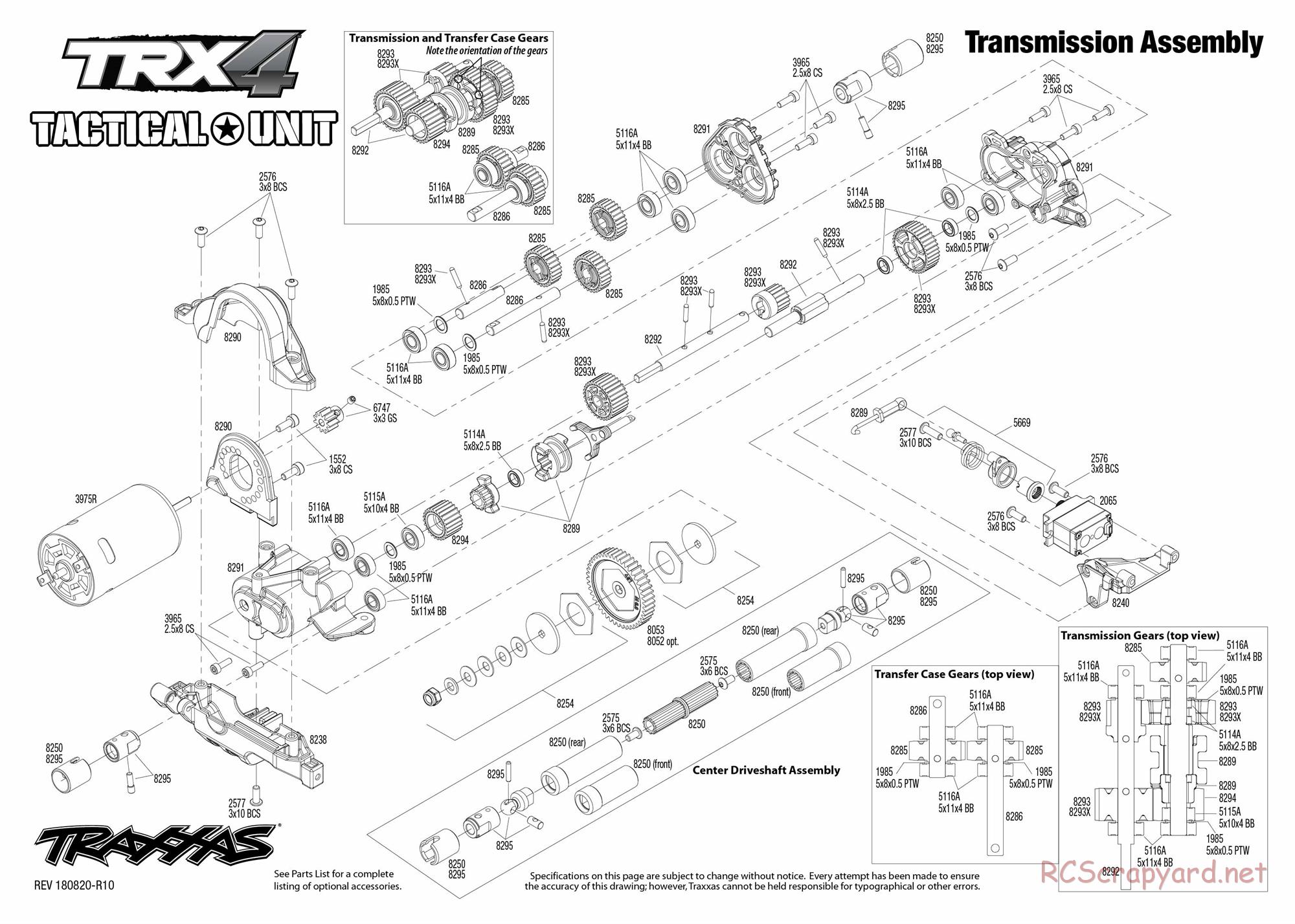 Traxxas - TRX-4 Tactical Unit (2018) - Exploded Views - Page 6