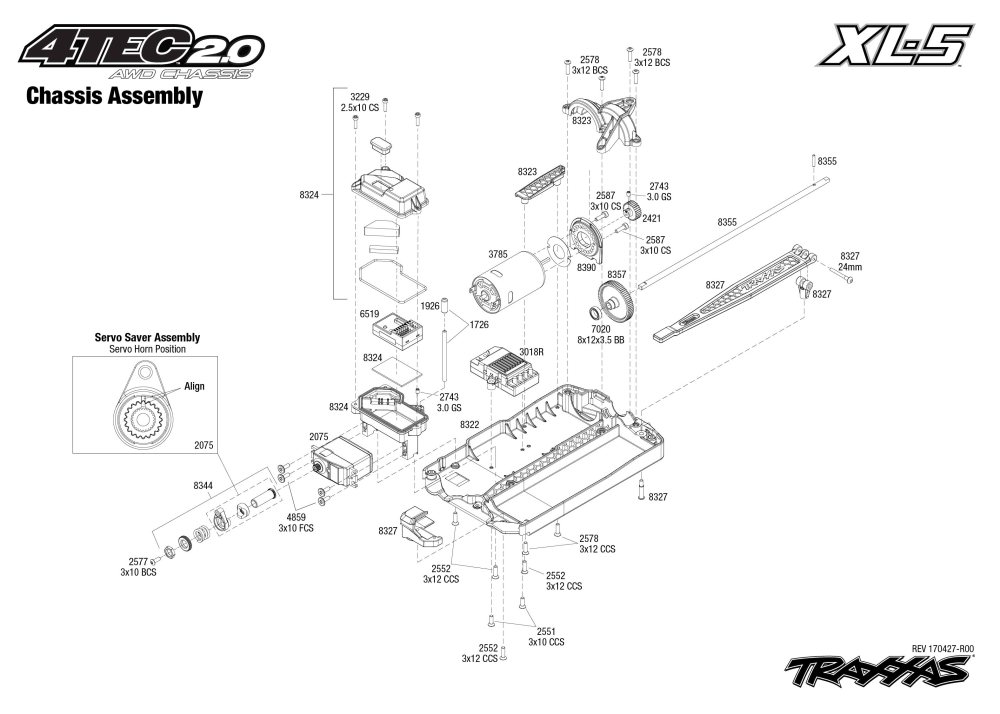 Traxxas - 4-Tec 2.0 XL-5 - Exploded Views - Page 1