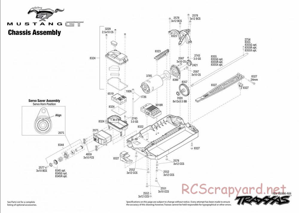 Traxxas - Ford Mustang GT - Exploded Views - Page 1