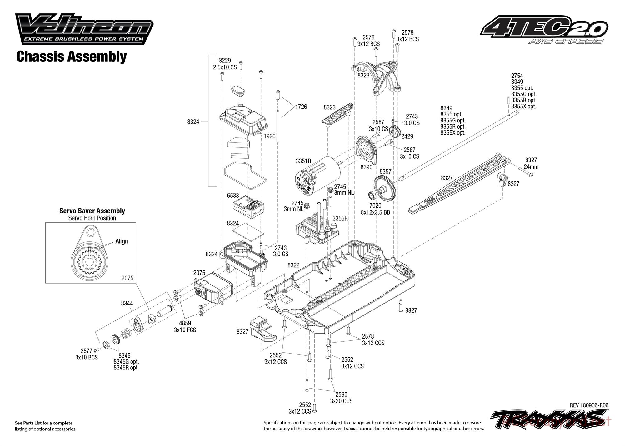 Traxxas - 4-Tec 2.0 VXL (2017) - Exploded Views - Page 1