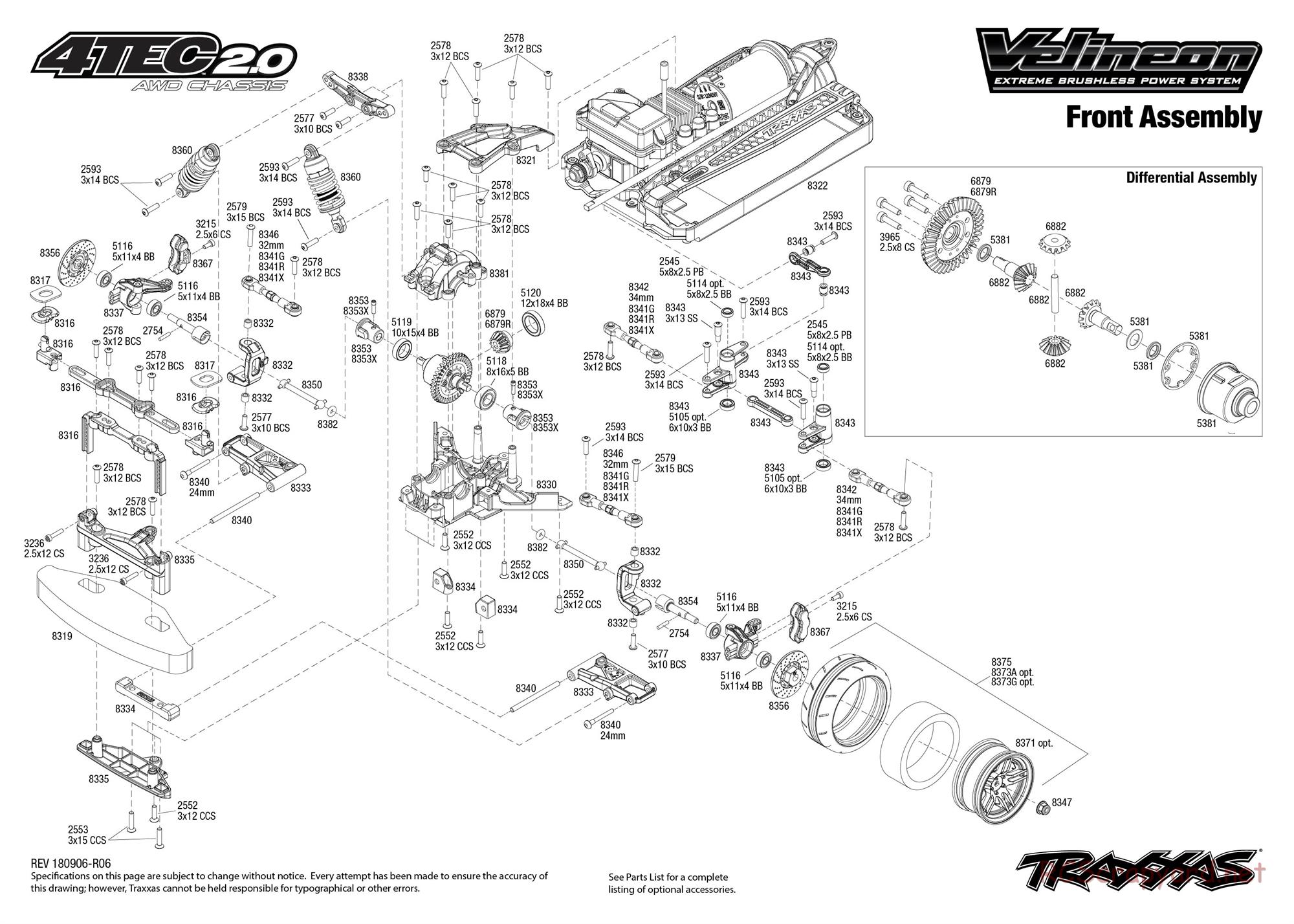 Traxxas - 4-Tec 2.0 VXL (2017) - Exploded Views - Page 2