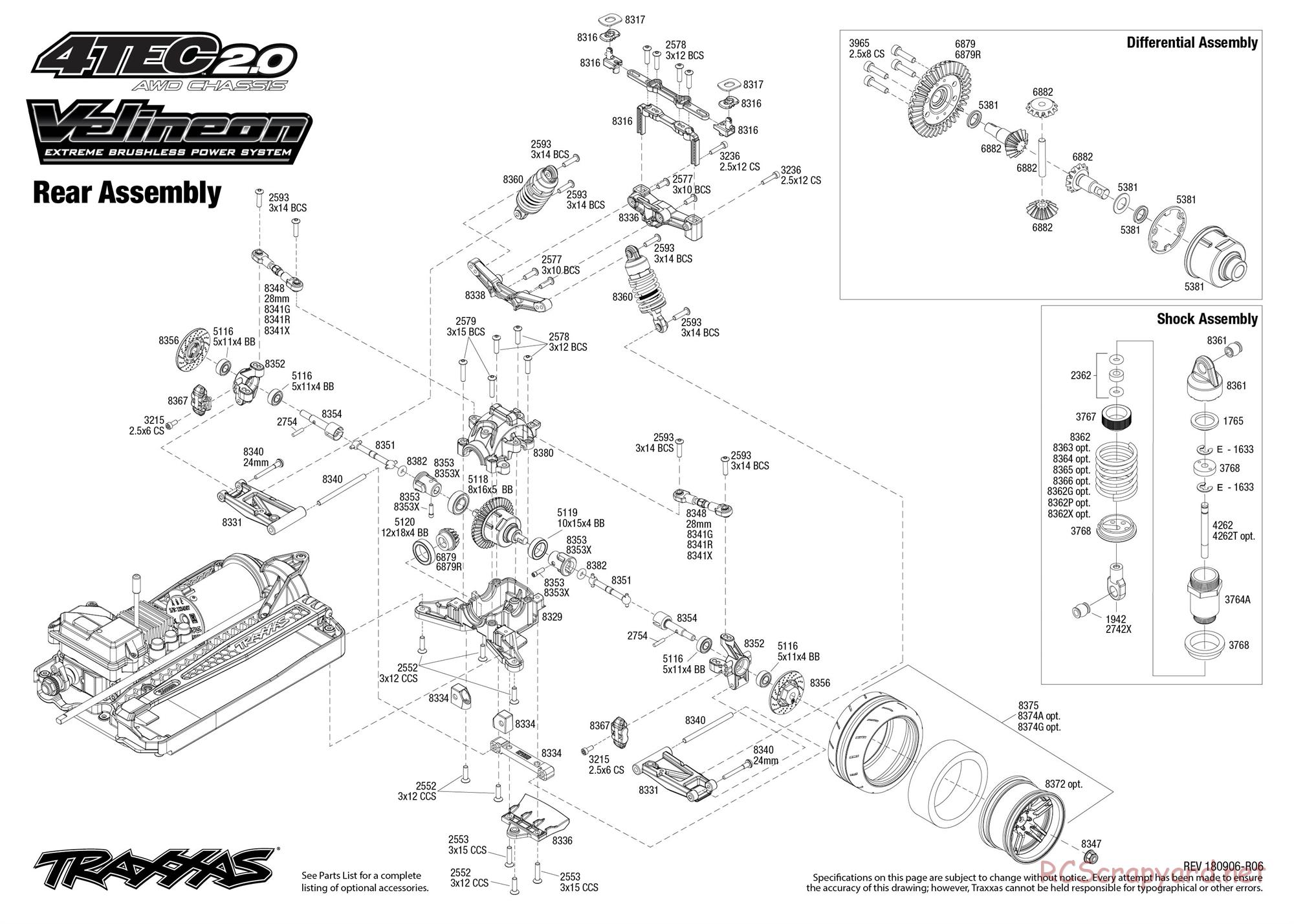 Traxxas - 4-Tec 2.0 VXL (2017) - Exploded Views - Page 4