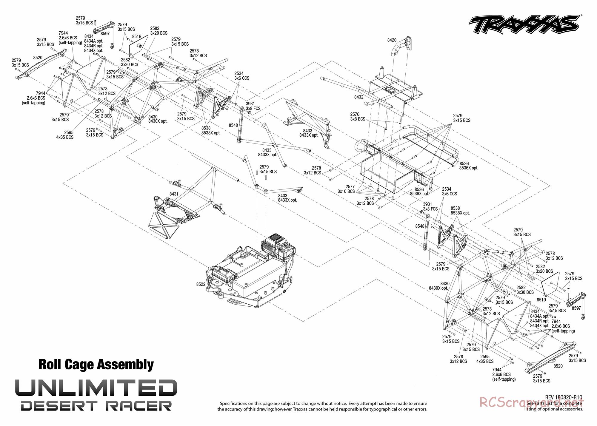 Traxxas - Unlimited Desert Racer VXL TSM (2018) - Exploded Views - Page 6