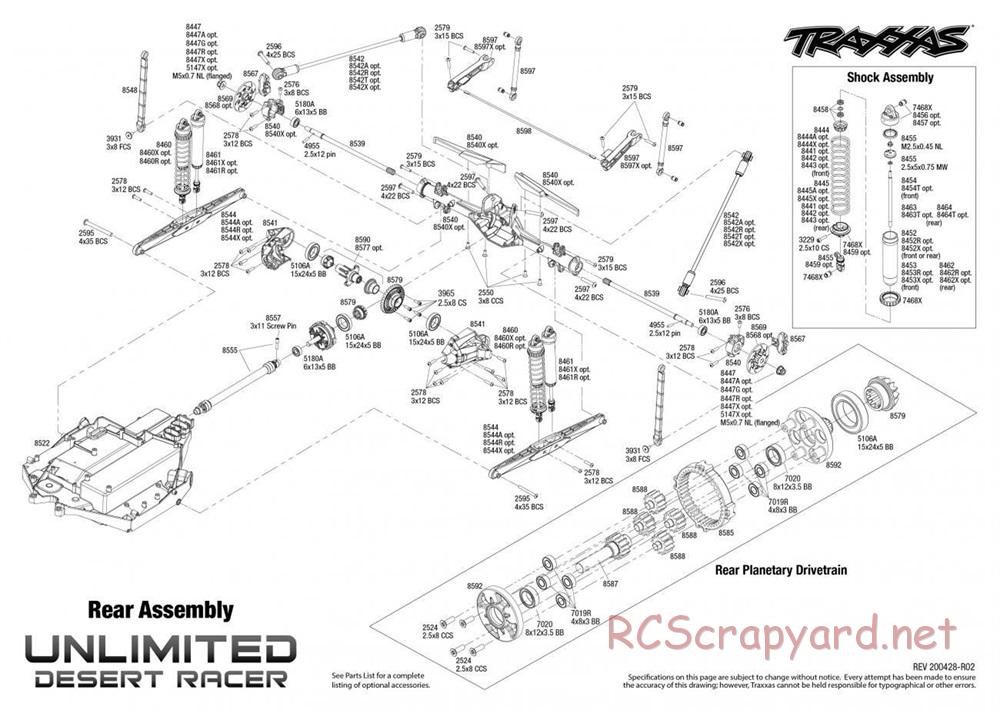 Traxxas - Unlimited Desert Racer VXL TSM - Exploded Views - Page 3