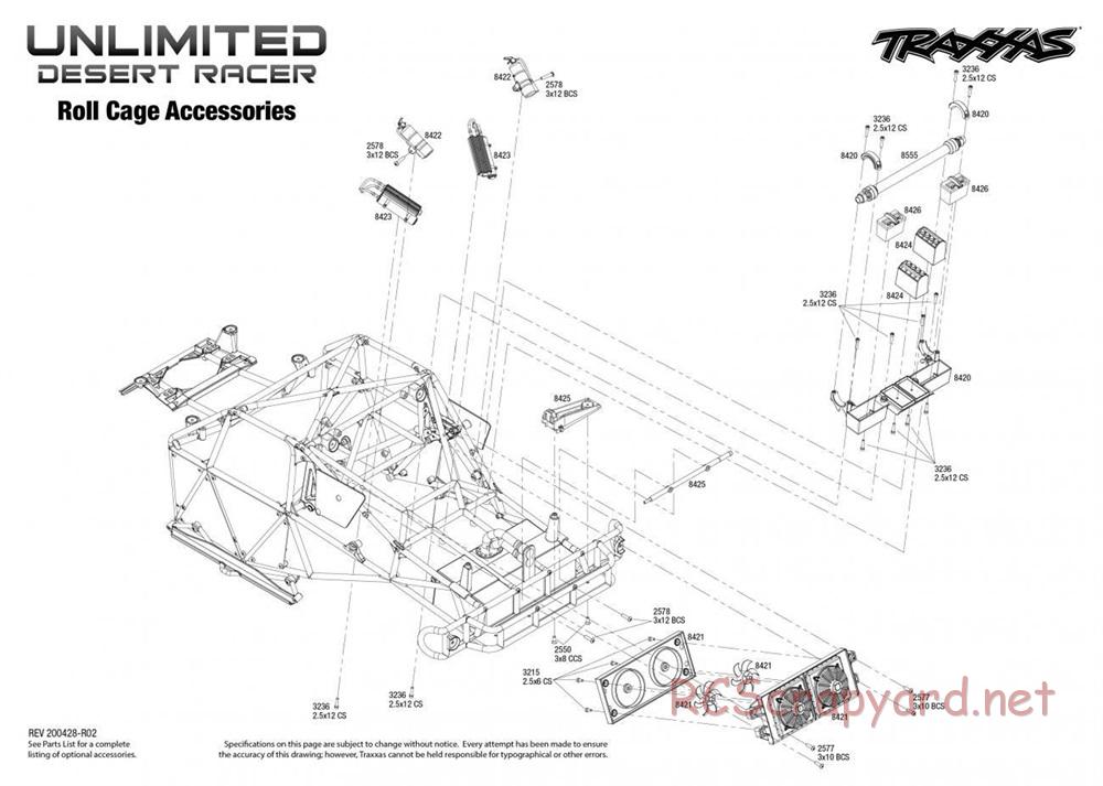 Traxxas - Unlimited Desert Racer VXL TSM - Exploded Views - Page 4
