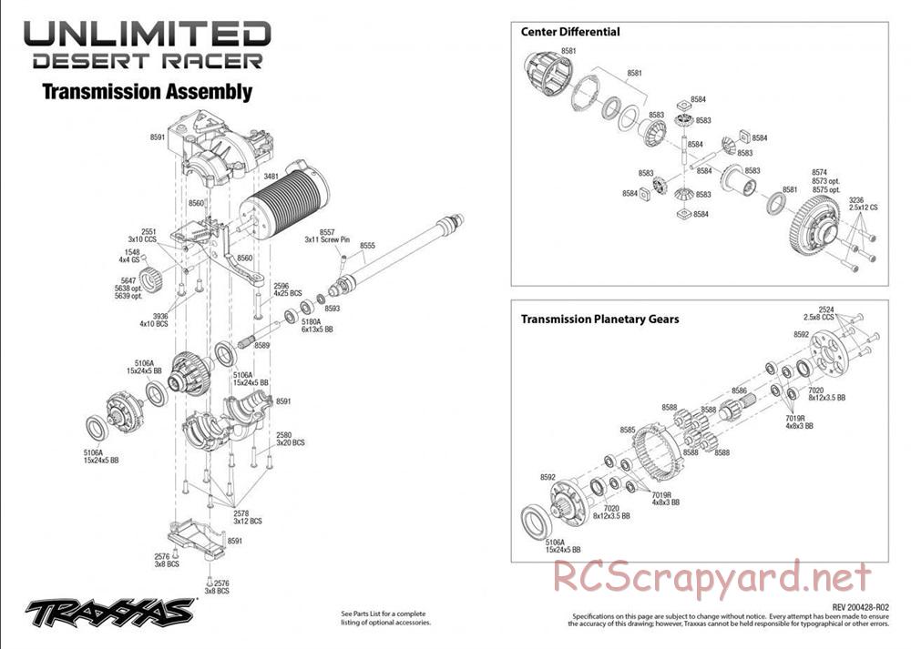 Traxxas - Unlimited Desert Racer VXL TSM - Exploded Views - Page 5