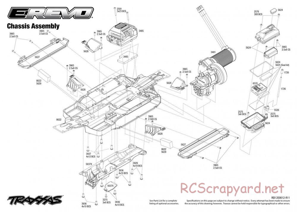 Traxxas - E-Revo VXL TSM (2018) - Exploded Views - Page 1