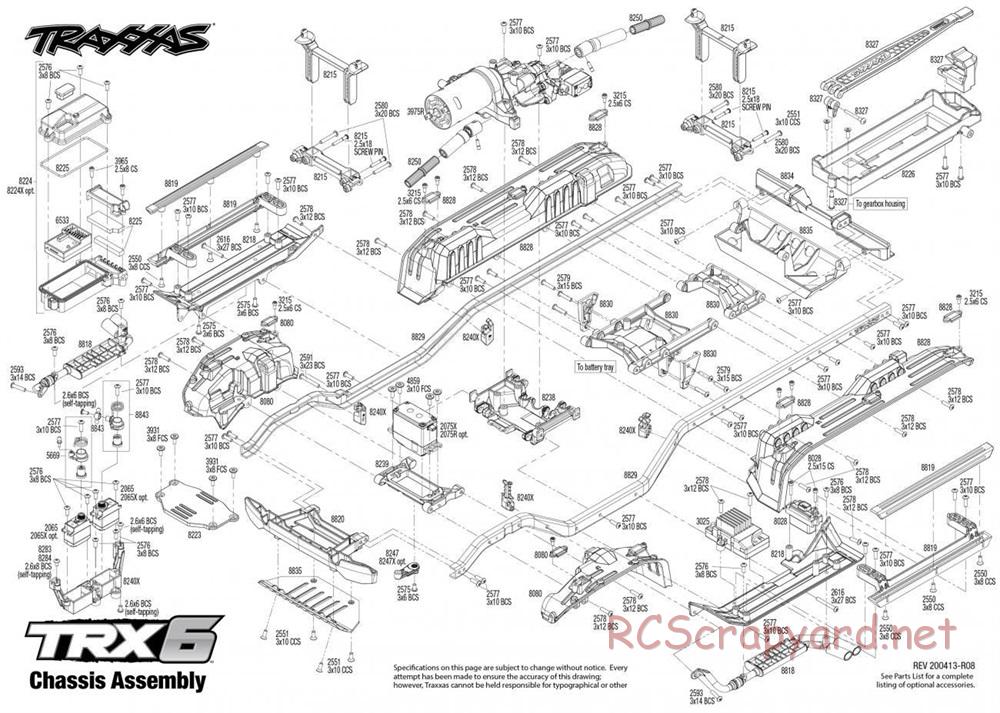 Traxxas - TRX-6 Mercedes-Benz G 63 AMG 6x6 - Exploded Views - Page 1