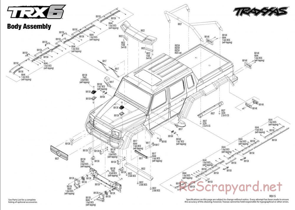 Traxxas - TRX-6 Mercedes-Benz G 63 AMG 6x6 - Exploded Views - Page 4