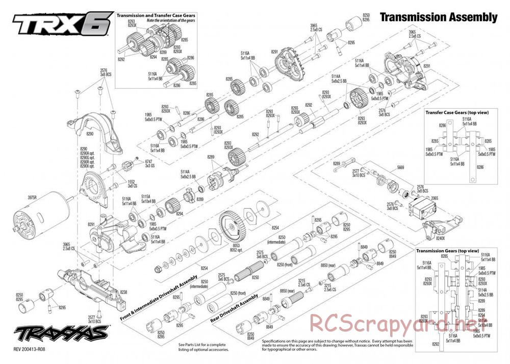 Traxxas - TRX-6 Mercedes-Benz G 63 AMG 6x6 - Exploded Views - Page 5
