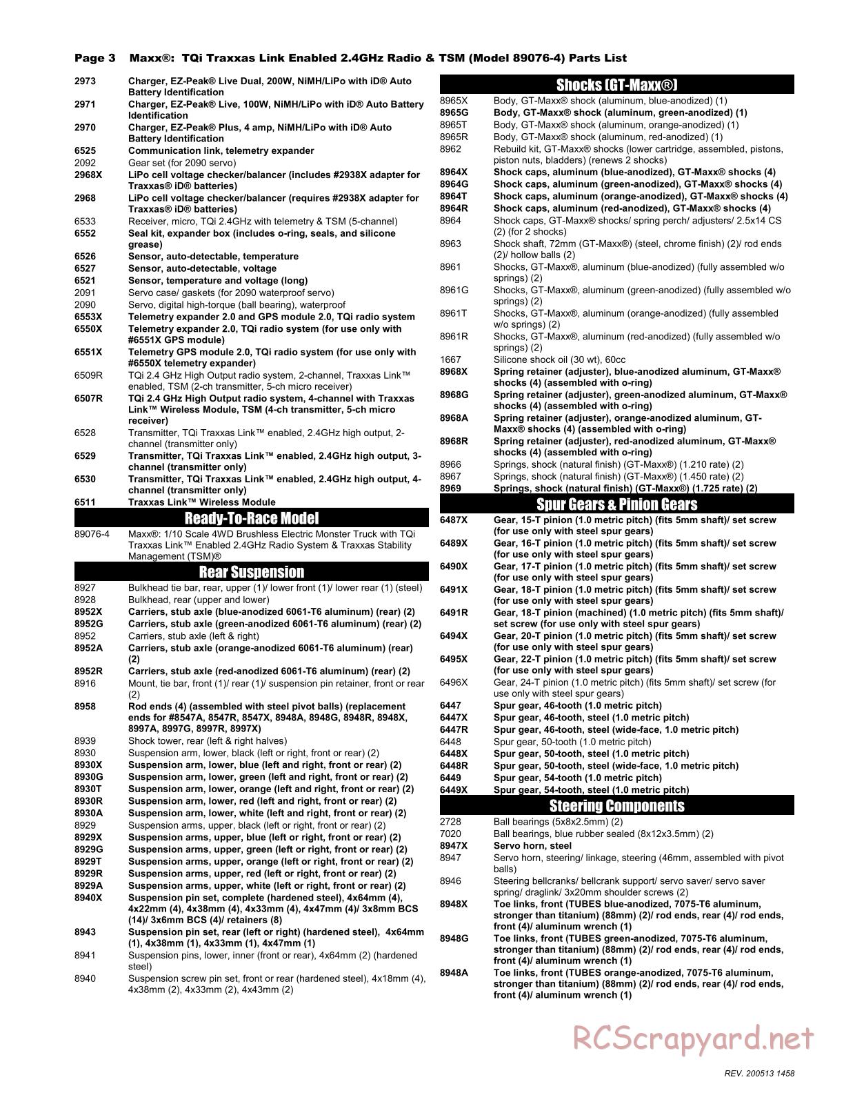 Traxxas - Maxx - Parts List - Page 3