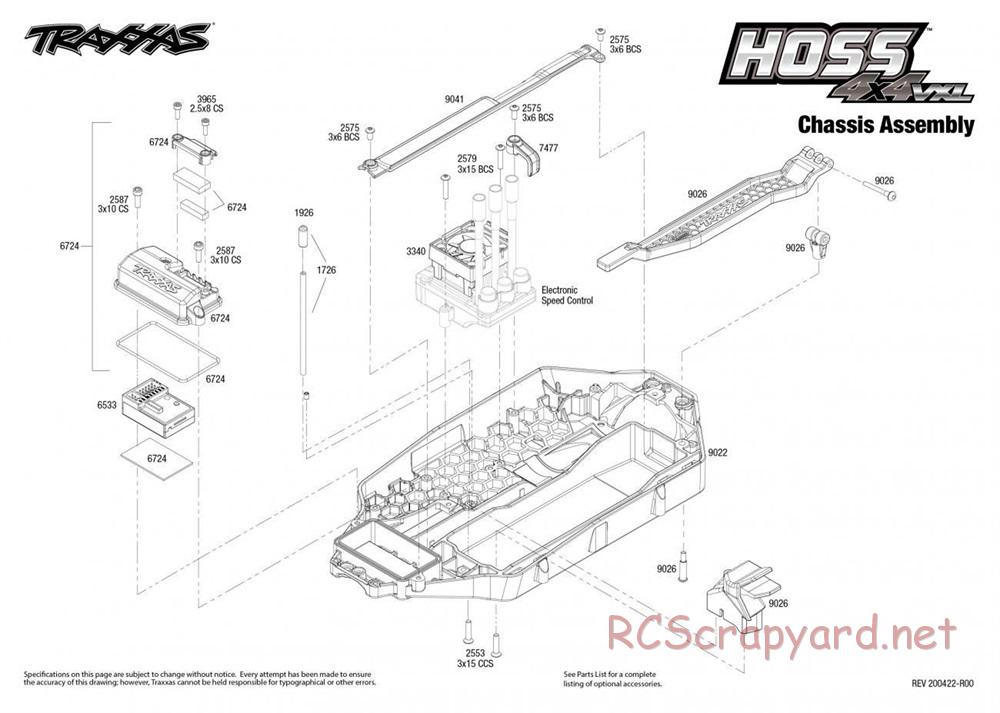 Traxxas - Hoss 4x4 VXL (2020) - Exploded Views - Page 1