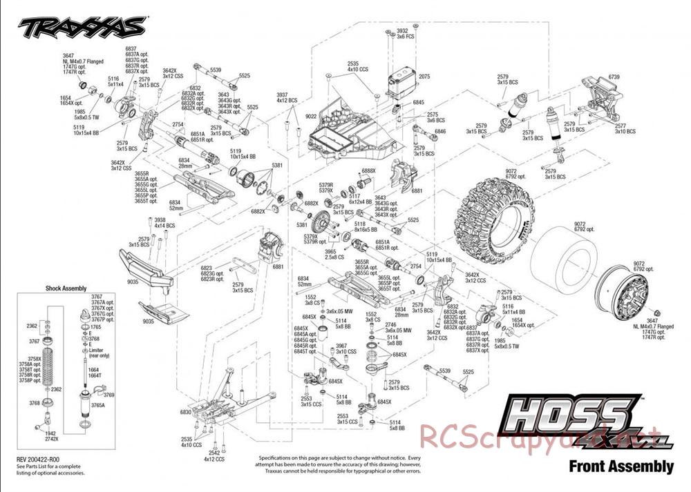 Traxxas - Hoss 4x4 VXL (2020) - Exploded Views - Page 2