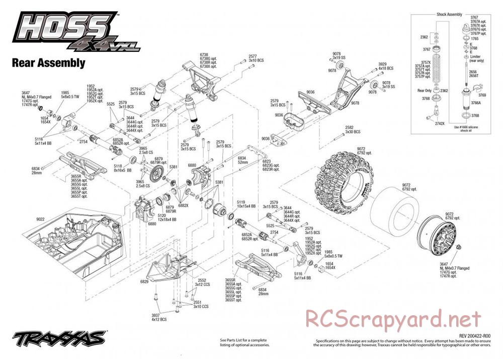 Traxxas - Hoss 4x4 VXL (2020) - Exploded Views - Page 3