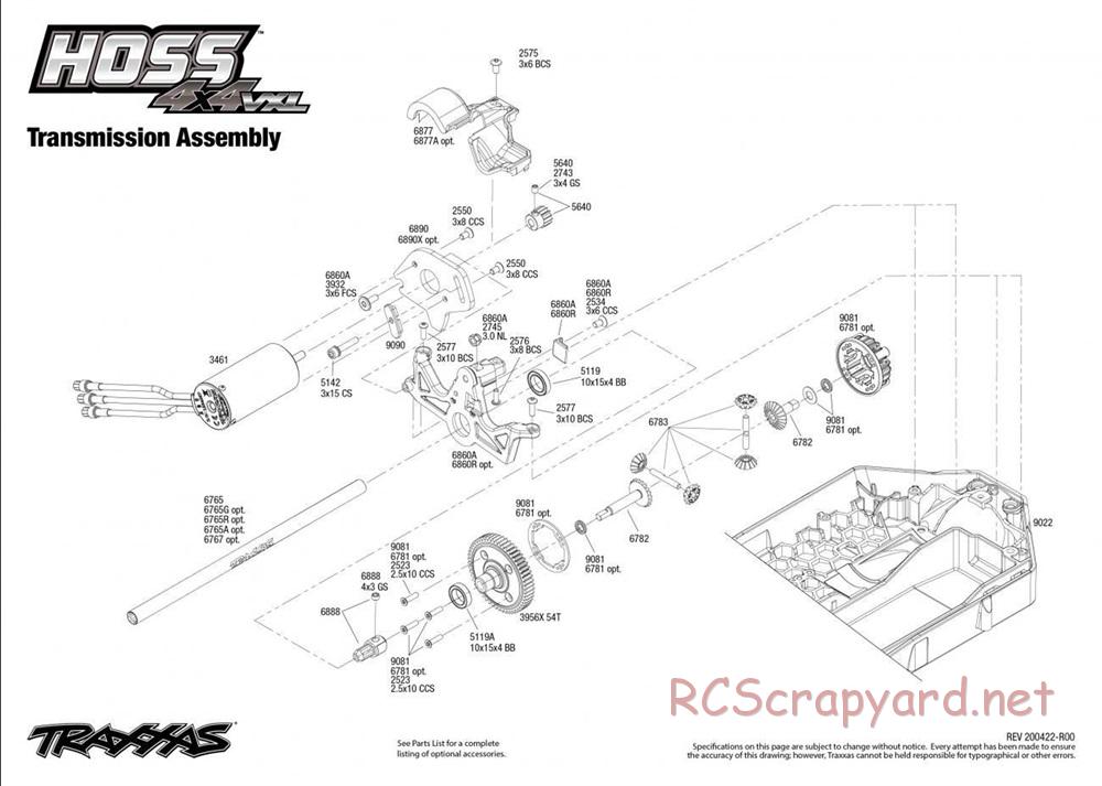 Traxxas - Hoss 4x4 VXL (2020) - Exploded Views - Page 5