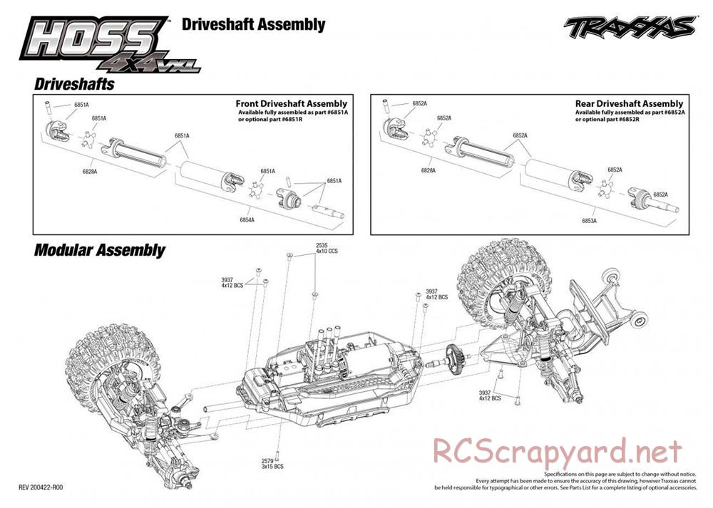 Traxxas - Hoss 4x4 VXL (2020) - Exploded Views - Page 6
