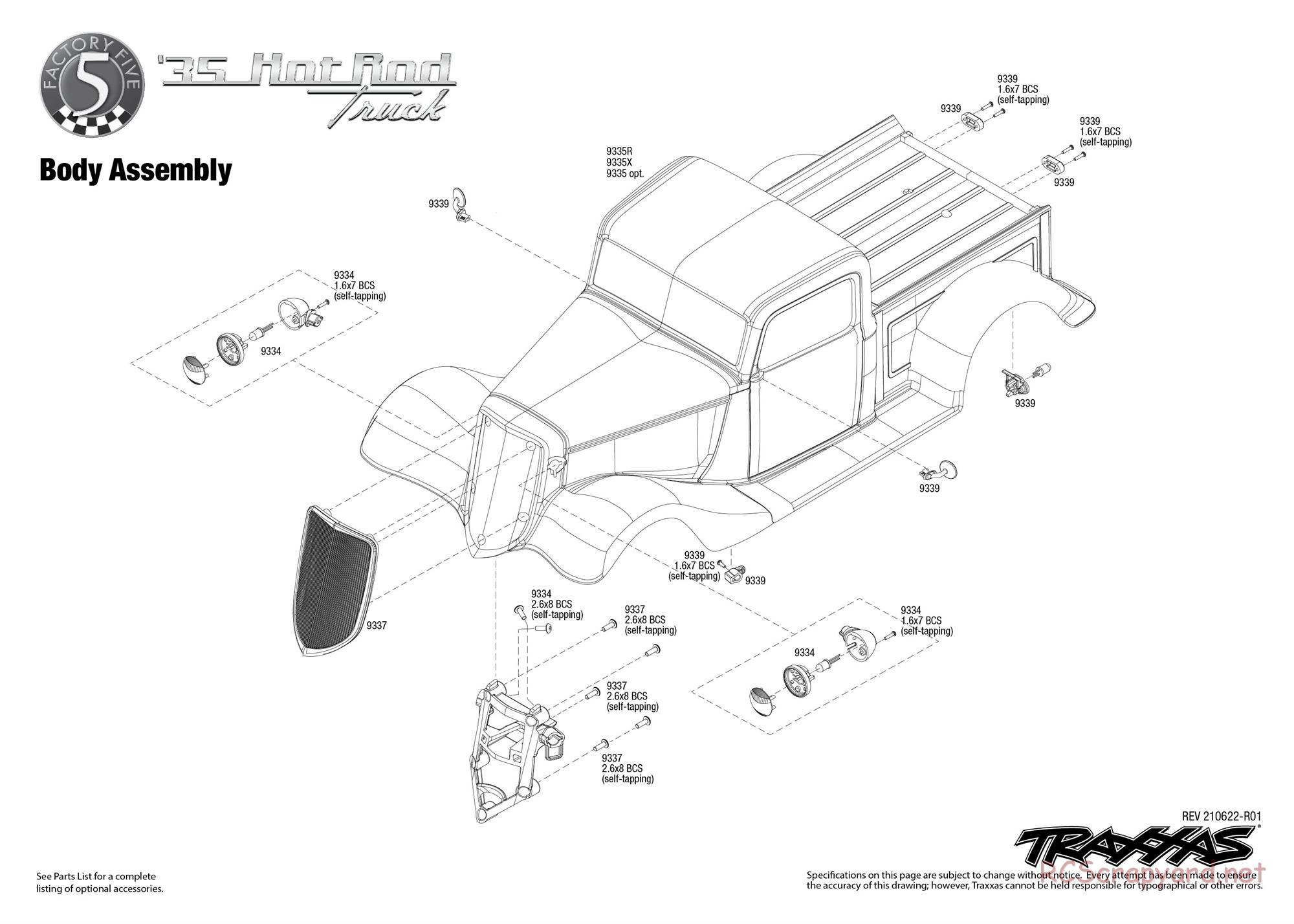 Traxxas - Hot Rod 1935 Truck (2021) - Exploded Views - Page 1