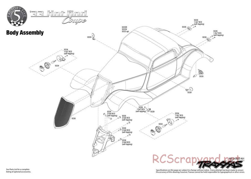 Traxxas - Hot Rod 1933 Coupe - Exploded Views - Page 4