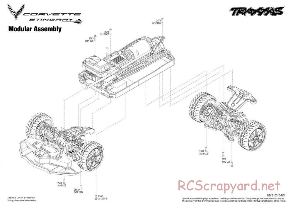 Traxxas - Corvette Stingray - Exploded Views - Page 1