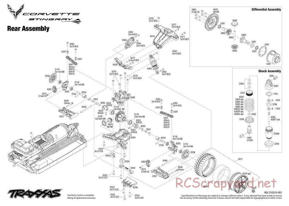Traxxas - Corvette Stingray - Exploded Views - Page 3