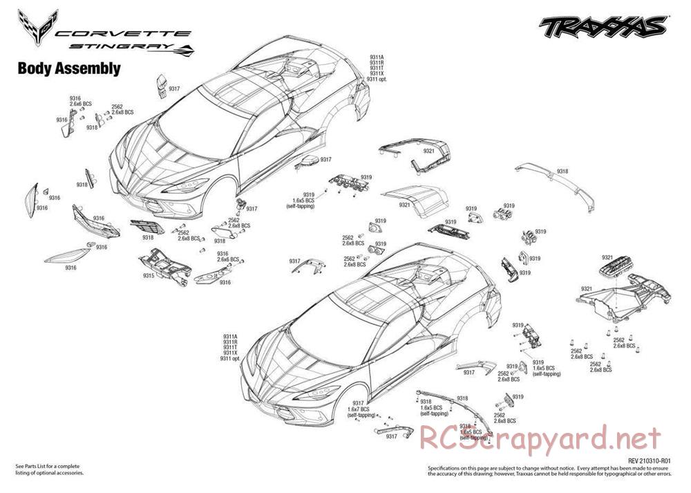 Traxxas - Corvette Stingray - Exploded Views - Page 4