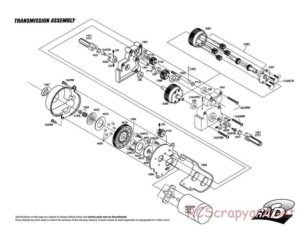 Traxxas - RAD-2 (1992) - Exploded Views - Page 4