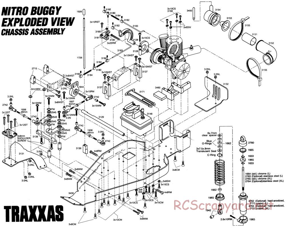 Traxxas - Nitro Buggy (1993) - Exploded Views - Page 1