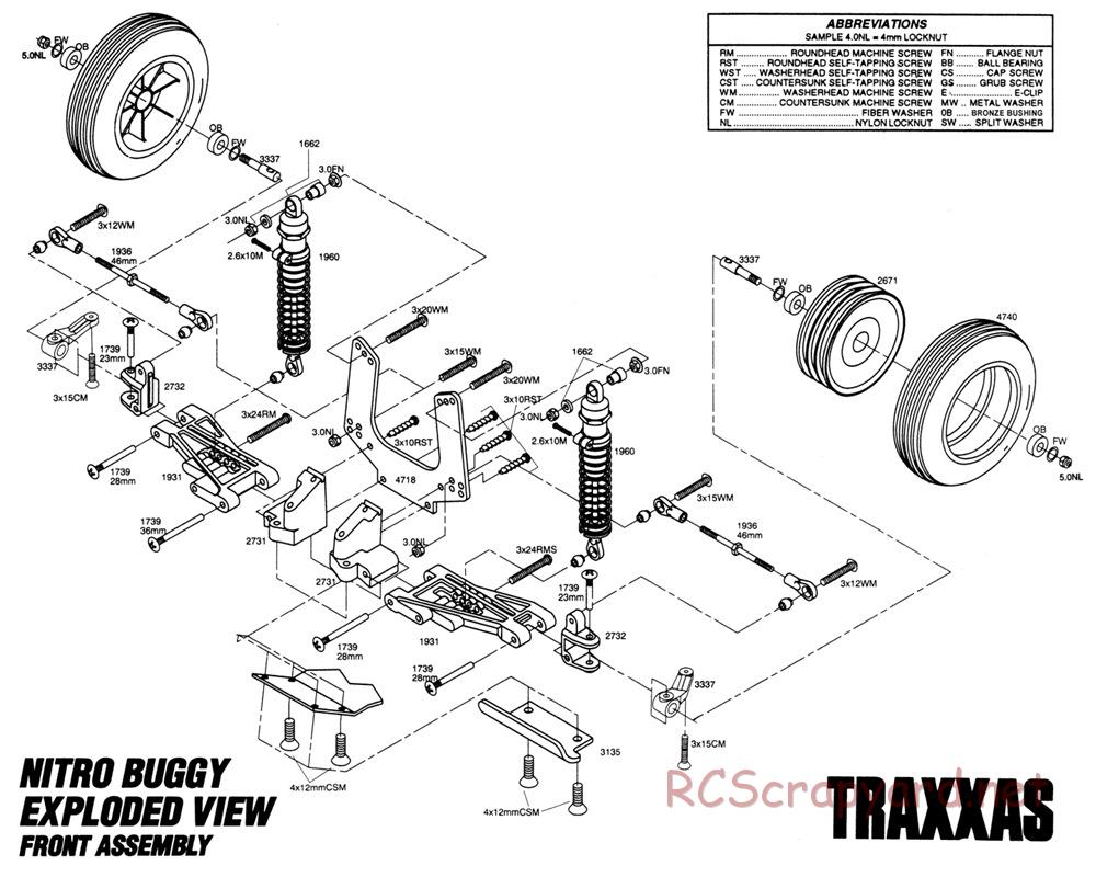Traxxas - Nitro Buggy (1993) - Exploded Views - Page 2