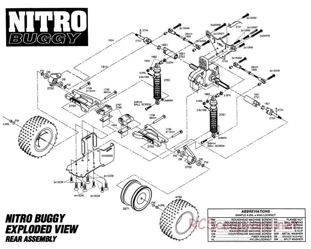 Traxxas - Nitro Buggy (1993) - Exploded Views - Page 3