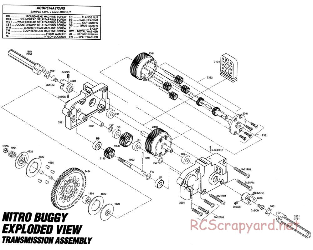 Traxxas - Nitro Buggy (1993) - Exploded Views - Page 4