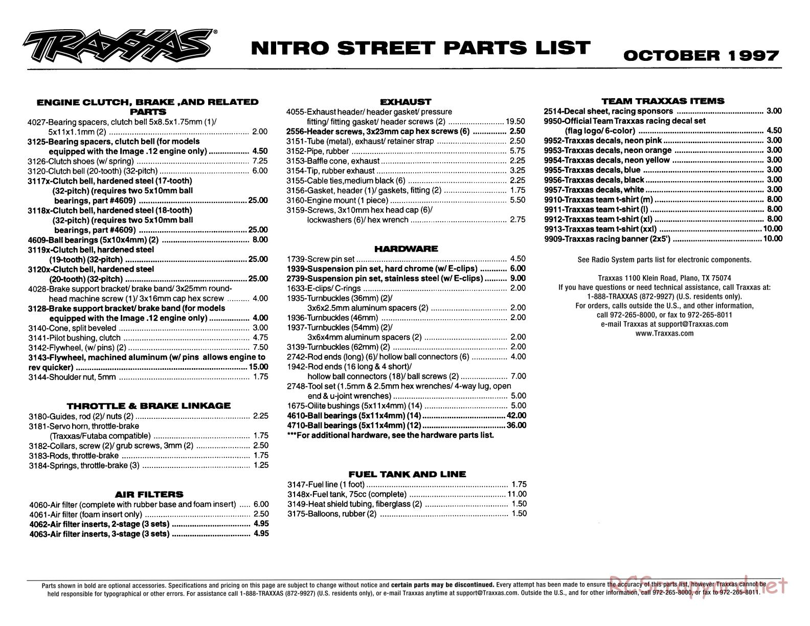 Traxxas - Nitro Street - Parts List - Page 2
