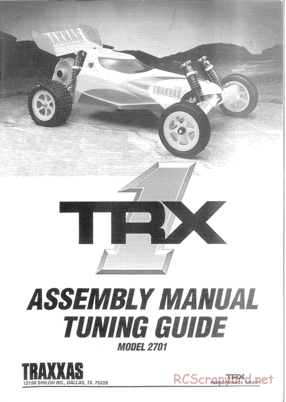 Traxxas - TRX-1 (1991) - Manual - Page 1