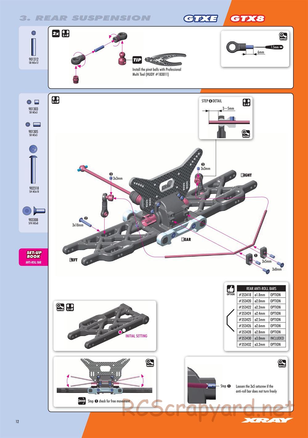 Xray - GTX8.2 2019 (GTX8'19) - Manual - Page 12