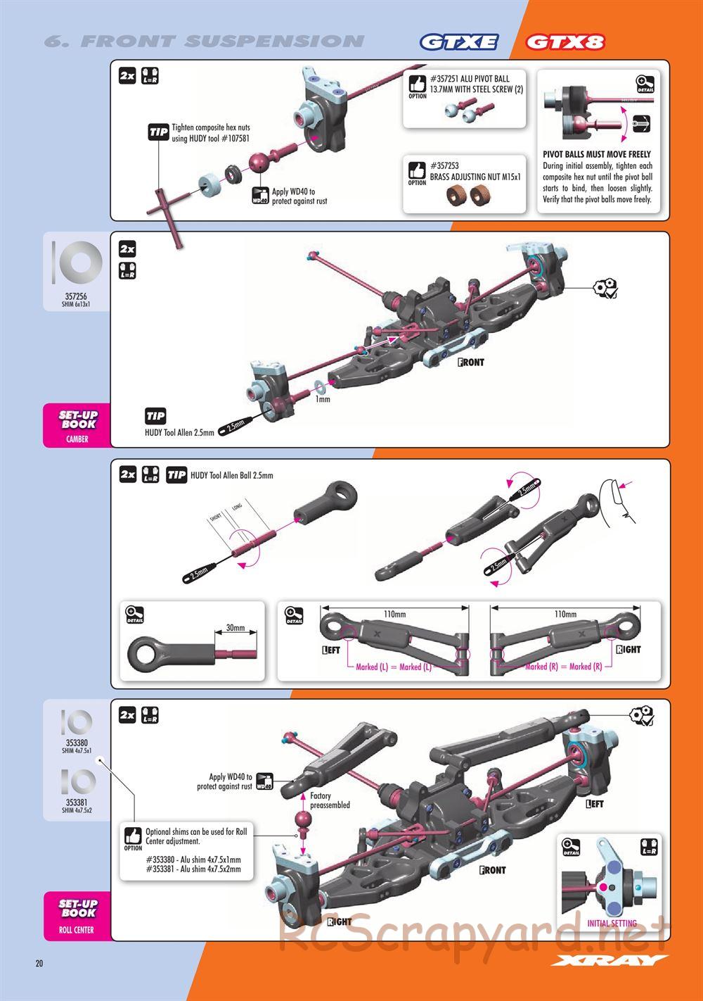 Xray - GTX8.2 2019 (GTX8'19) - Manual - Page 20