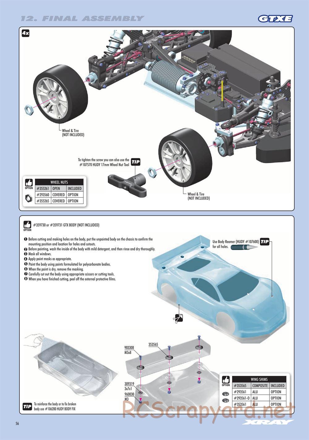 Xray - GTX8.2 2019 (GTX8'19) - Manual - Page 56