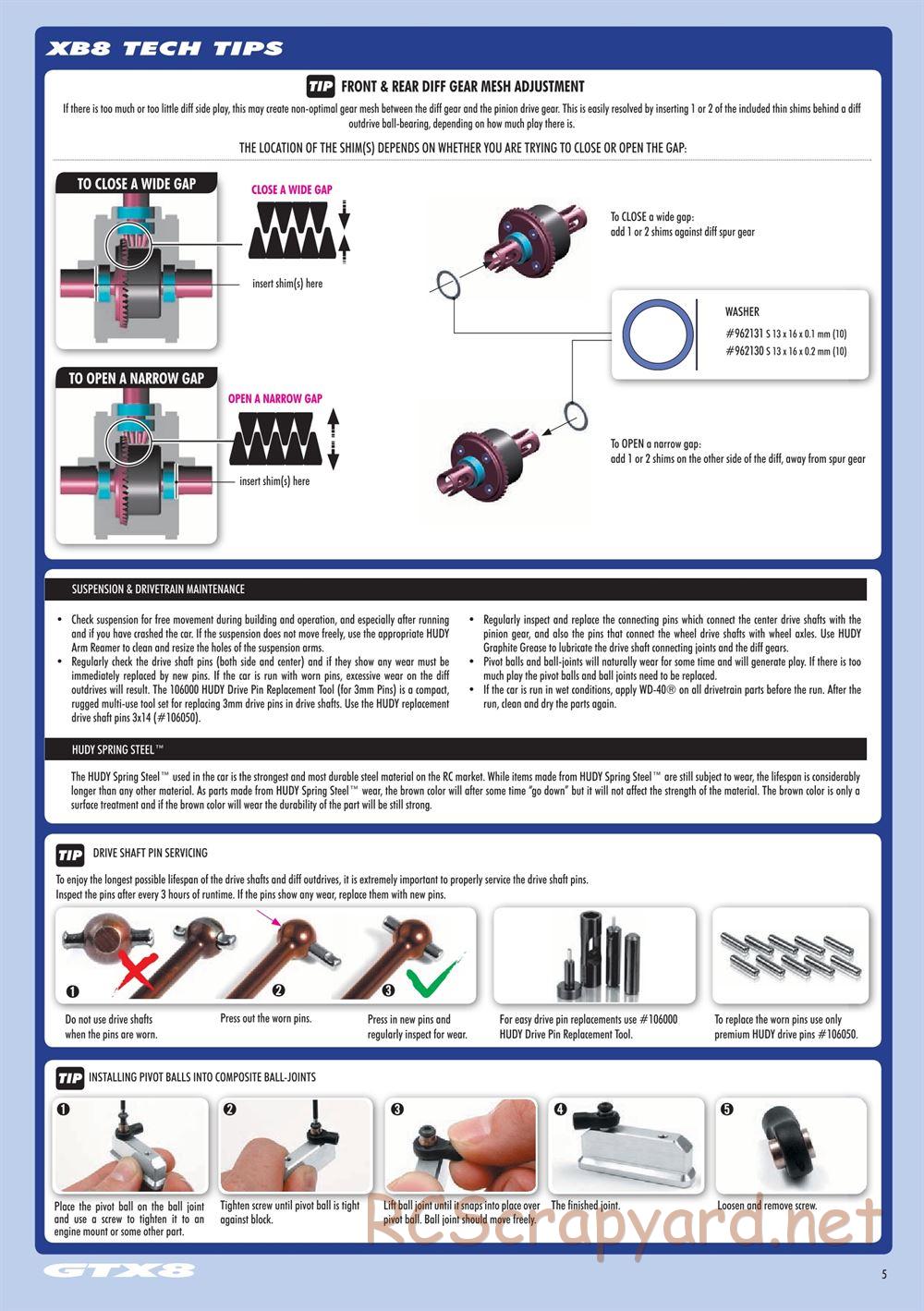 Xray - GTX8 2017 (GTX8'17) - Manual - Page 5