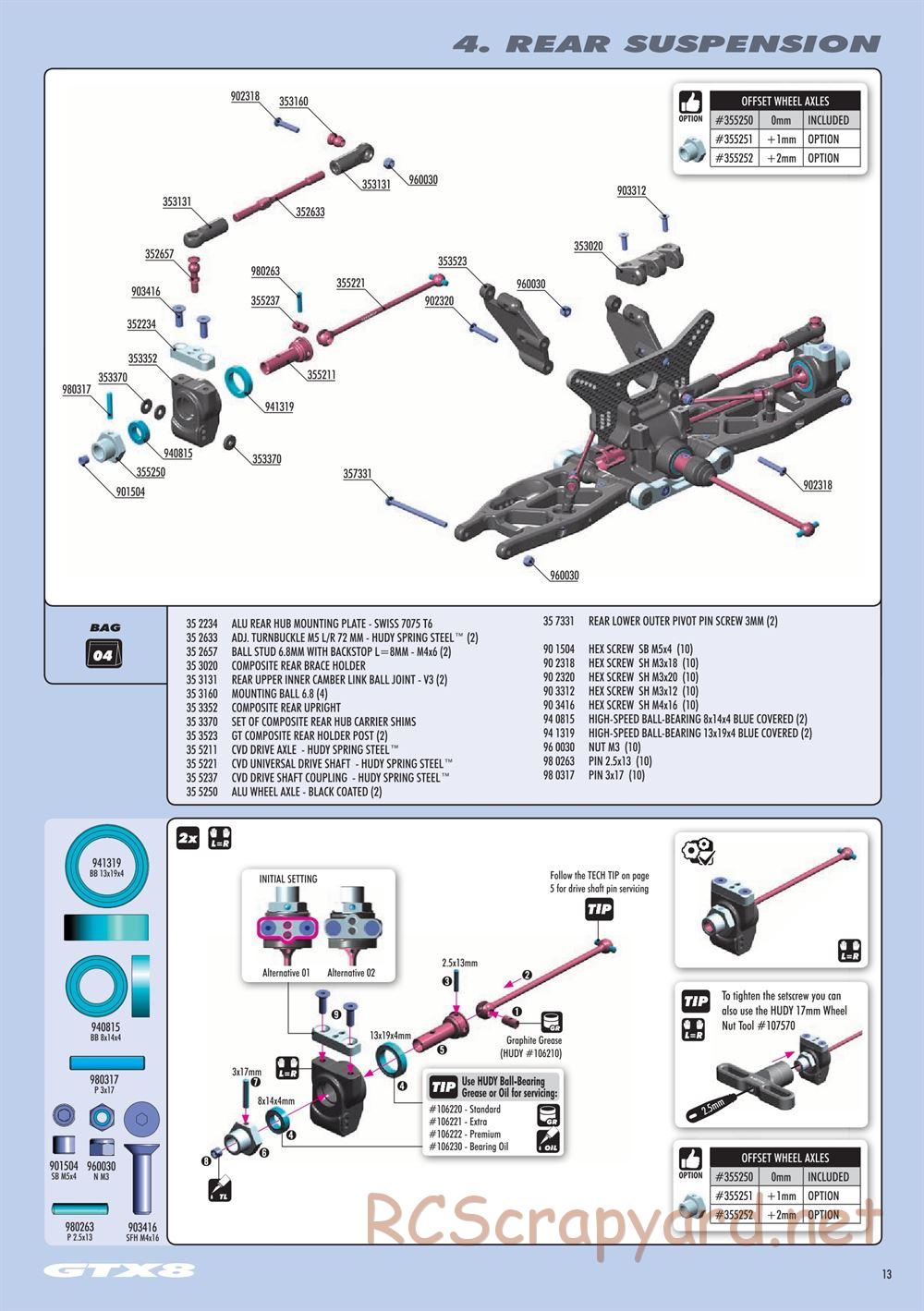 Xray - GTX8 2017 (GTX8'17) - Manual - Page 13